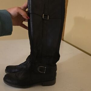 Black Knee-High Leather Boots